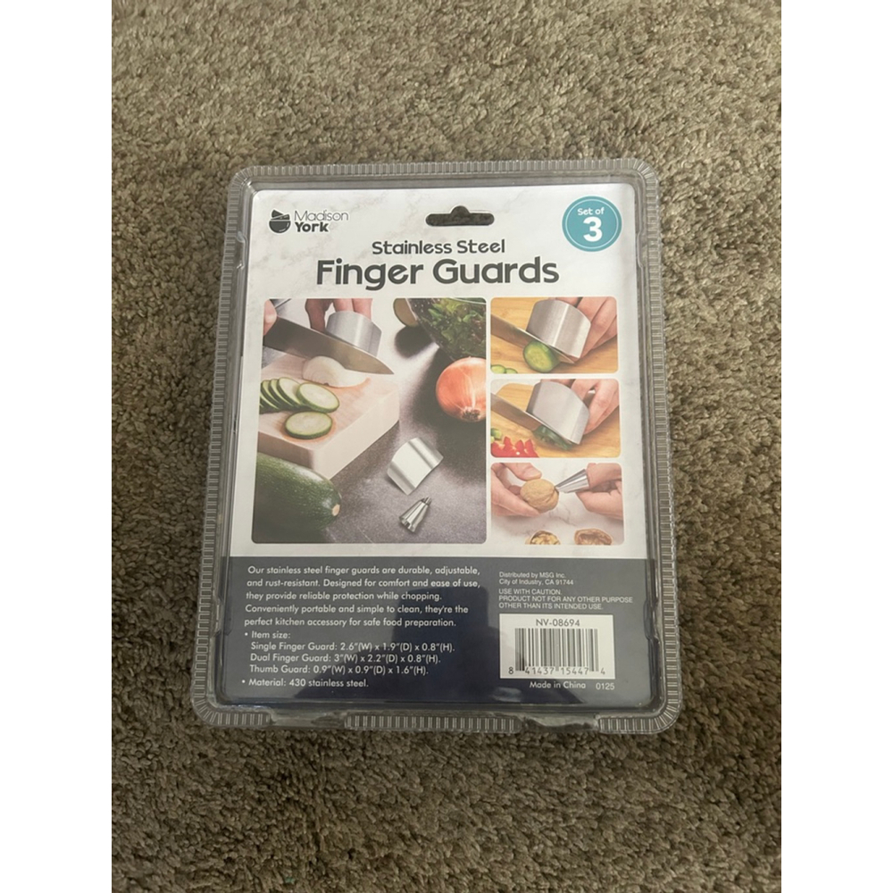 Unisex Madison York Kitchen Tools One Size Silver Stainless Steel Finger Guards - Picture 3 of 3